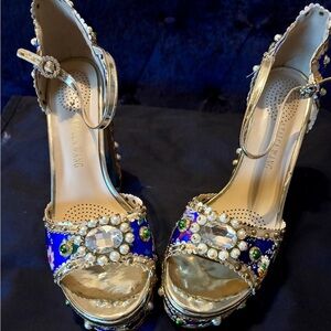 Azalea Wang CiCi Jeweled Platform Heels